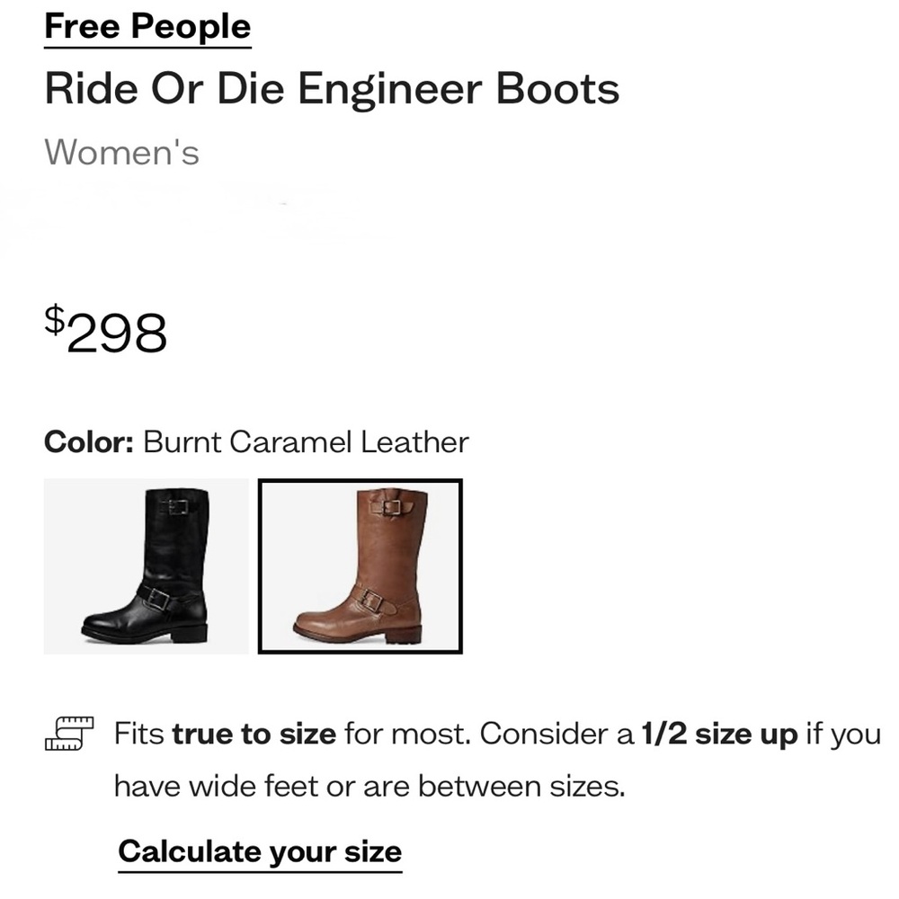 Free People RIDE OR DIE ENGINEER BOOT Burnt Caramel Brown Women’s Size 10 NEW - Picture 11 of 11